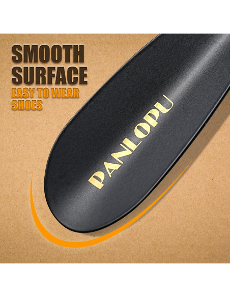 Cuerno de zapato de metal PANLOPU 19 cm ergonómico negro