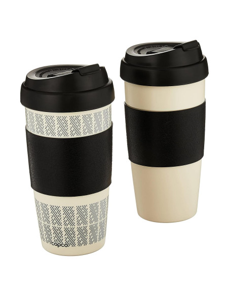 Tazas de Viaje Aisladas Copco 5237160 2 Piezas 473 ml Blanca/Negra