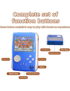 Consola de Juegos Retro Portátil Whisary S1 Azul 666 Juegos 2