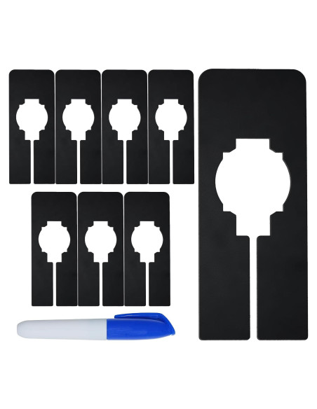 8 Divisores Rectangulares de Plástico Negro Vantasii para Closet