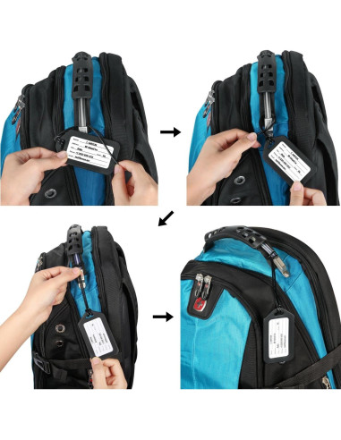 Etiquetas de Equipaje Mifflin Negras - 3 Piezas, PVC Resistente