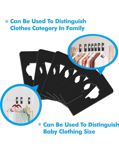 8 Divisores Rectangulares de Plástico Negro Vantasii para Closet