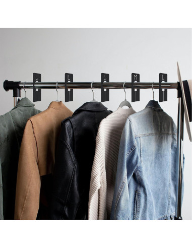 8 Divisores Rectangulares de Plástico Negro Vantasii para Closet