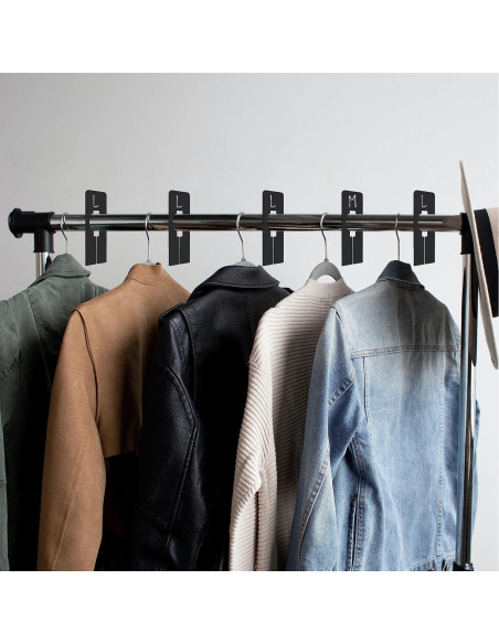 8 Divisores Rectangulares de Plástico Negro Vantasii para Closet