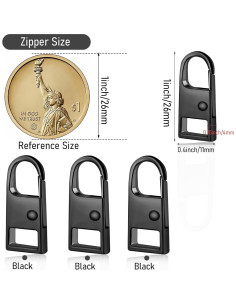 Tiradores de Cremallera Deoward 6 PCS Metal Pequeño 2.6 cm 2