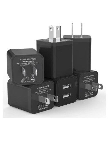 Cargador de Pared iGENJUN 2 Puertos USB 2.4A Negro