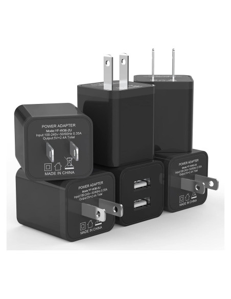 Cargador de Pared iGENJUN 2 Puertos USB 2.4A Negro