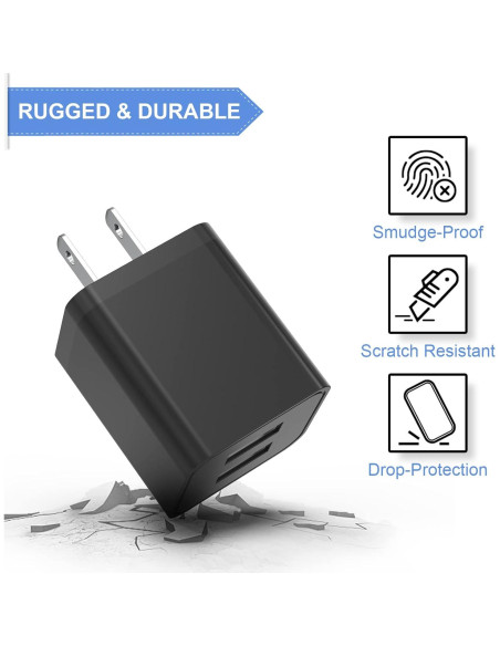 Cargador de Pared iGENJUN 2 Puertos USB 2.4A Negro