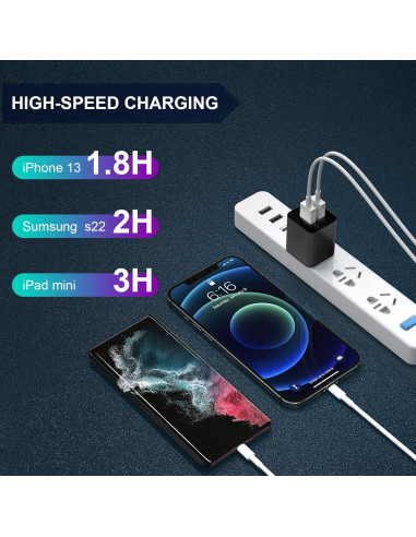 Cargador de Pared iGENJUN 2 Puertos USB 2.4A Negro