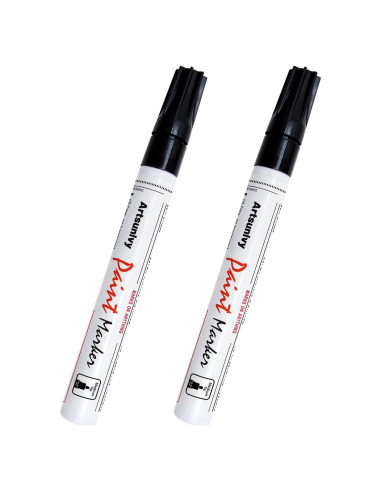 Marcadores Permanentes Artsunlvy Negro - Paquete de 2 Unidades