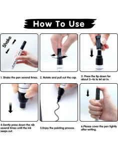 Marcadores Permanentes Artsunlvy Negro - Paquete de 2 Unidades 2