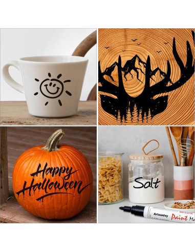 Marcadores Permanentes Artsunlvy Negro - Paquete de 2 Unidades