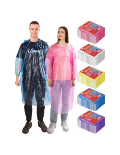 Ponchos Desechables JaGely 80 Unidades Impermeables Multicolor