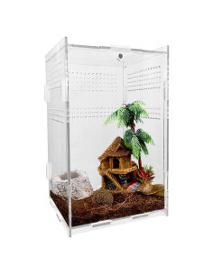 Terrario Acrílico para Reptiles JOBEDE 12.7x12.7x20.3 cm