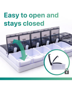 Organizador de Pastillas Semanal Sukuos AM PM 7 Días - Fácil Apertura 2