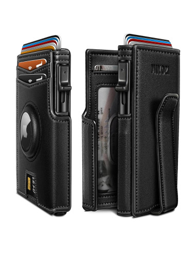 Billetera Airtag para hombres con bloqueo RFID y clip de dinero