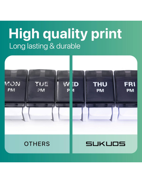 Organizador de Pastillas Semanal Sukuos AM PM 7 Días - Fácil Apertura
