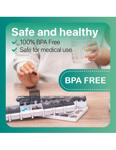 Organizador de Pastillas Semanal Sukuos AM PM 7 Días - Fácil Apertura