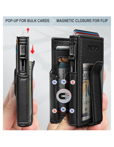 Billetera Airtag para hombres con bloqueo RFID y clip de dinero