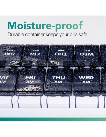 Organizador de Pastillas Semanal Sukuos AM PM 7 Días - Fácil Apertura