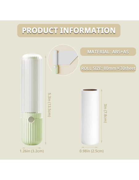 Rodillo de Pelusa Sgdazo Verde - 150 Hojas Recargables