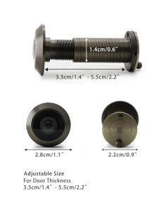 Mirador de Puerta TOGU de Latón Sólido 220 Grados Bronce Antiguo 2