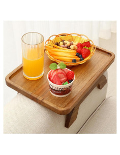 Mesa de brazo de sofá SINWANT de madera de acacia 35x25 cm