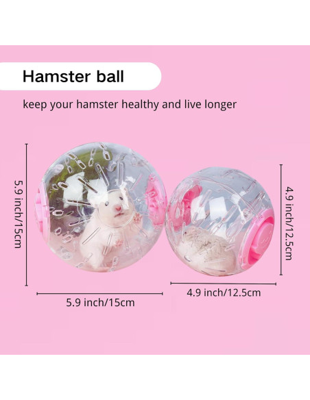 Bola de Hámster Transparente GYWHZC 12.45 cm Rosa Antideslizante