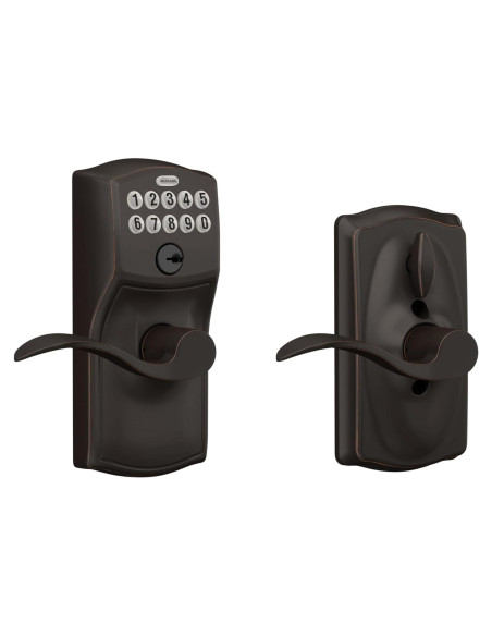 Cerradura Electrónica Schlage FE595 Camelot Bronce Envejecido