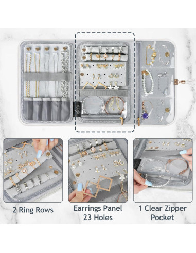 Estuche de Joyería de Viaje MATEIN Beige Grande Plegable