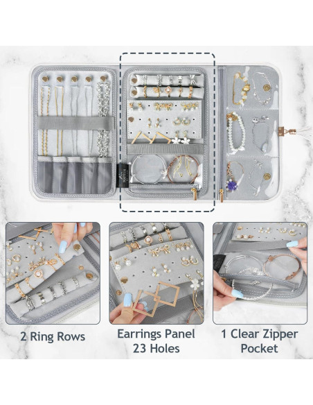 Estuche de Joyería de Viaje MATEIN Beige Grande Plegable