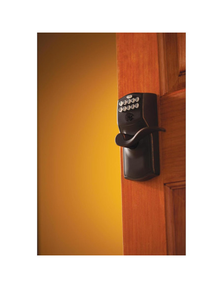 Cerradura Electrónica Schlage FE595 Camelot Bronce Envejecido