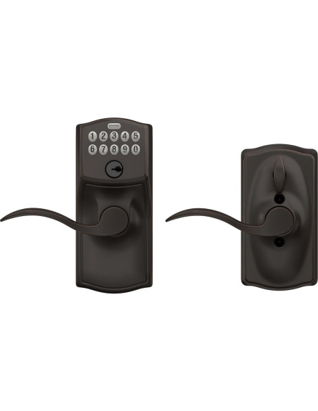 Cerradura Electrónica Schlage FE595 Camelot Bronce Envejecido