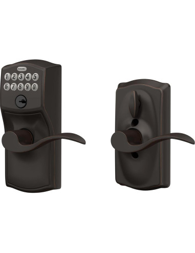 Cerradura Electrónica Schlage FE595 Camelot Bronce Envejecido