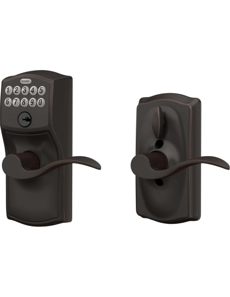 Cerradura Electrónica Schlage FE595 Camelot Bronce Envejecido