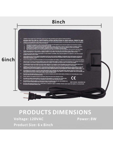 Almohadilla Térmica para Reptiles AIICIOO 15.24x20.32cm 8W