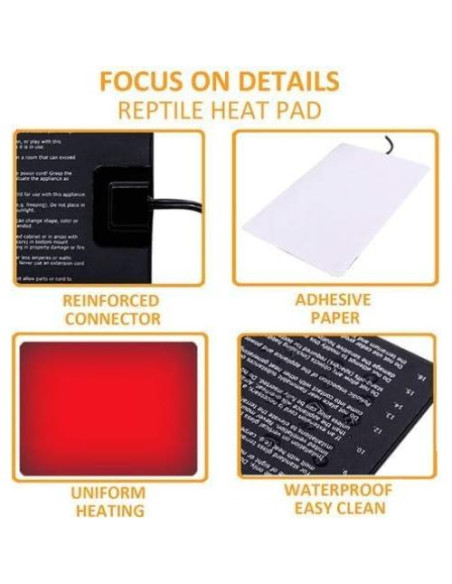 Almohadilla Térmica para Reptiles AIICIOO 15.24x20.32cm 8W