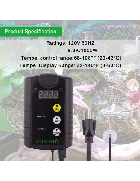 Almohadilla Térmica para Reptiles AIICIOO 15.24x20.32cm 8W