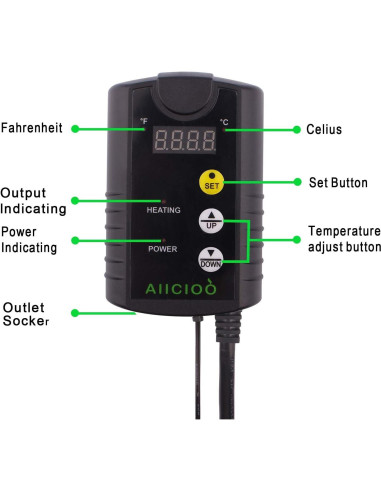 Almohadilla Térmica para Reptiles AIICIOO 15.24x20.32cm 8W