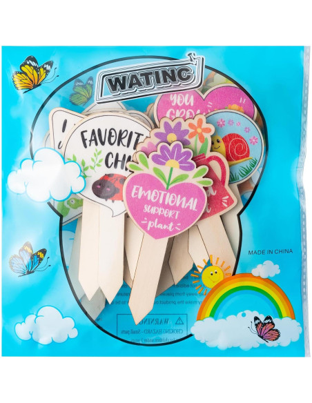 20 Etiquetas de Madera para Plantas WATINC - Jardinería