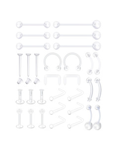 Conjunto de Retenedores Transparentes MODRSA 31 Piezas para Piercing