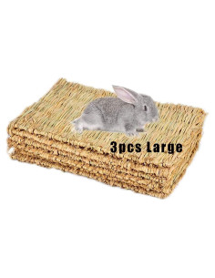 Alfombra de Hierba Natural Hamiledyi 3 Pcs para Mascotas