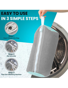 Bolsa de Lavado de Zapatos Daszerx - Juego de 2 Piezas - Gris 2