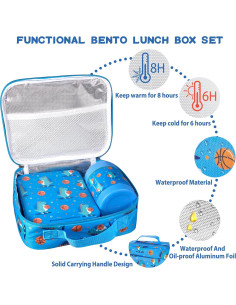 Juego de Caja de Almuerzo Bento Howeemo con Termo 300ml 2