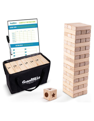 Juguete de Madera Giantville - Torre de Bloques 54 Piezas