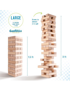 Juguete de Madera Giantville - Torre de Bloques 54 Piezas 2