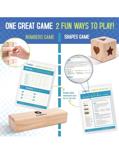 Juguete de Madera Giantville - Torre de Bloques 54 Piezas