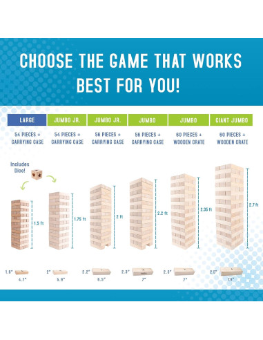 Juguete de Madera Giantville - Torre de Bloques 54 Piezas