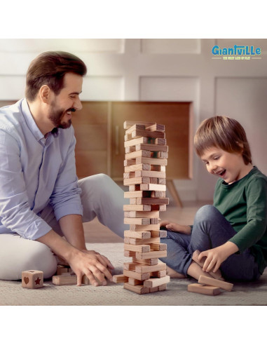 Juguete de Madera Giantville - Torre de Bloques 54 Piezas