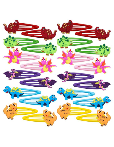 30 Clips de Pelo de Dinosaurio Alomois - Antideslizantes y Ligeros